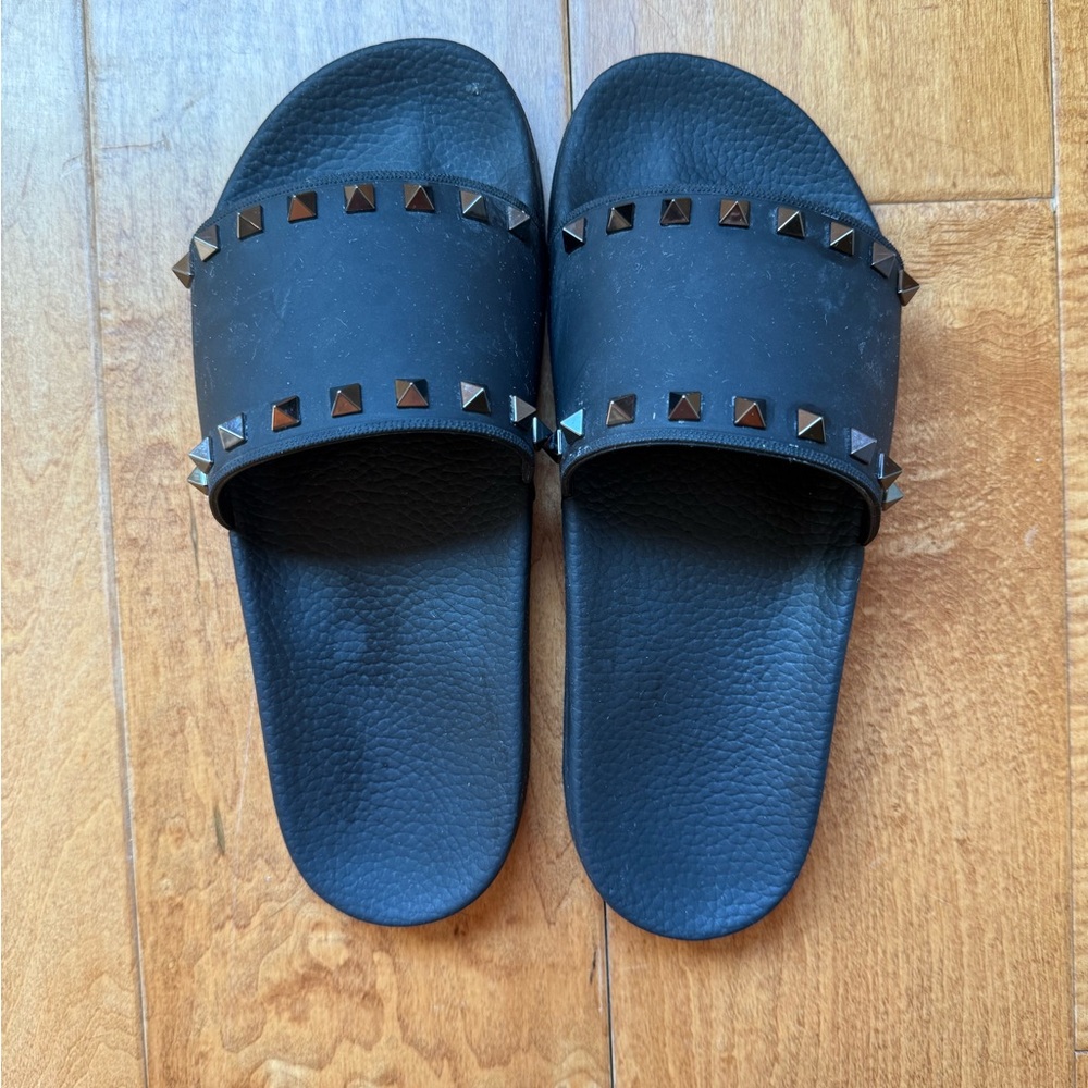Valentino Garavani Studded Black Slides